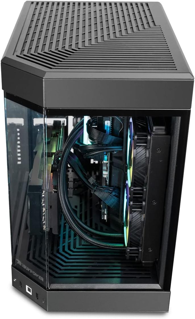 iBUYPOWER Y60 Black Gaming PC Desktop Computer Intel Core i9 14900F CPU, NVIDIA GeForce RTX 4060Ti 8GB GPU, 32GB DDR5 RGB 5200MHz RAM, 1TB SSD, Windows 11 Home,Gamer Keyboard and Mouse-Y60BI9N46T04