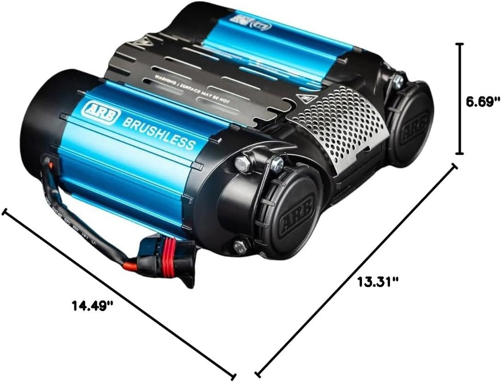 ARB CKBLTA12 12V Brushless Air Compressor Premium Twin Motor On Board boasts 1.5X in output. Ideal for faster tire inflating time and 4x4 off road adventures - 2025 Launched