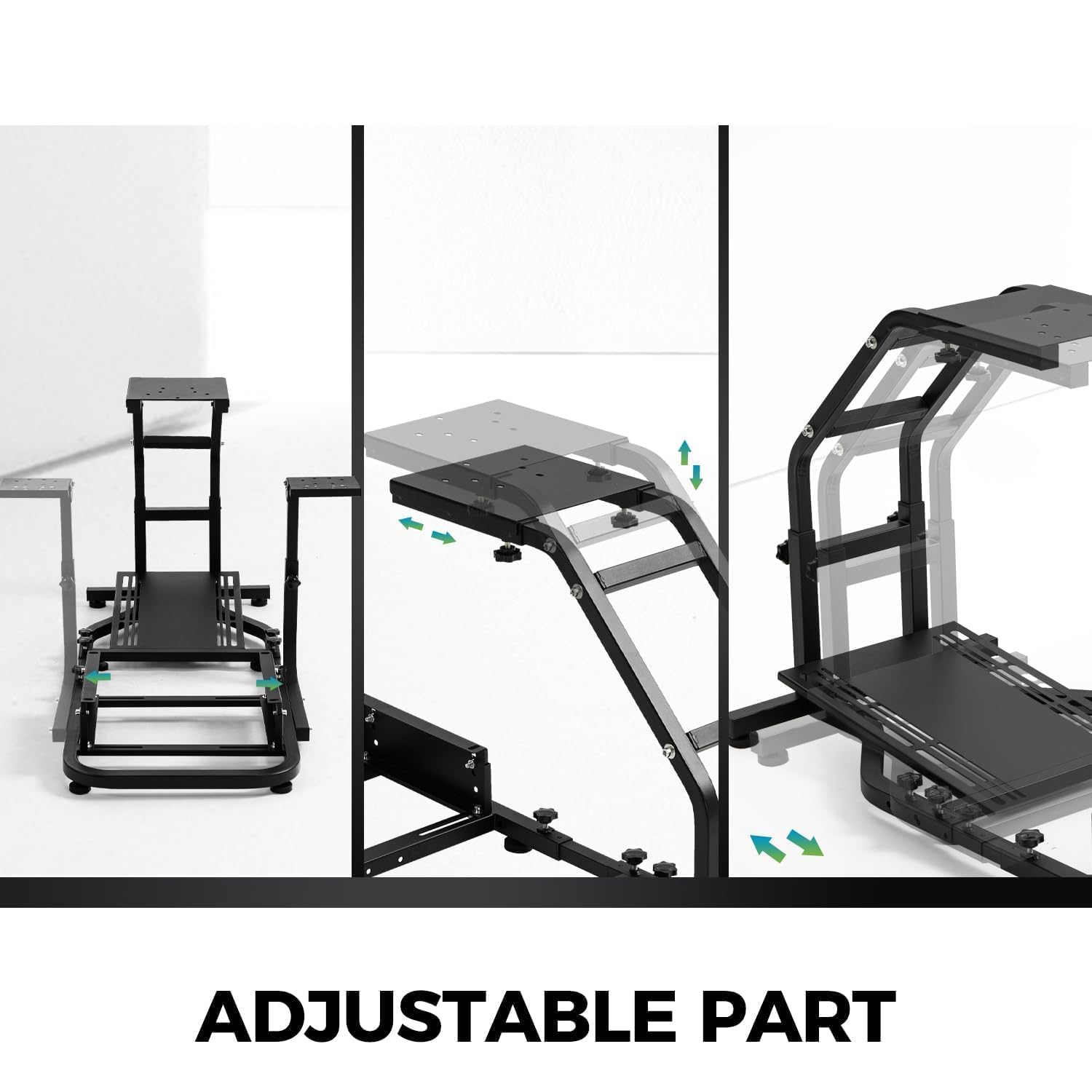 Hottoby Adjustable Sim Driving Simulator Cockpit with Red Seat Fit for Logitech G29 G920 G923,for Thrustmaster T300RS,Unobstructed Design for Both Legs Gaming Stand,No Steering Wheel,Handbrake & Pedal