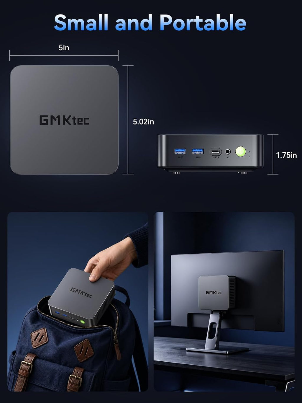 GMKtec K17 Intel Core Ultra 226V Mini PC 97TOPS with Samsung LPDDR5X 8533 MT/s PCIe 4.0 SSD i226V 2.5G RJ45/ WiF6E BT5.2/ USB4.0 Intel Arc 130V Mini Gaming Computer