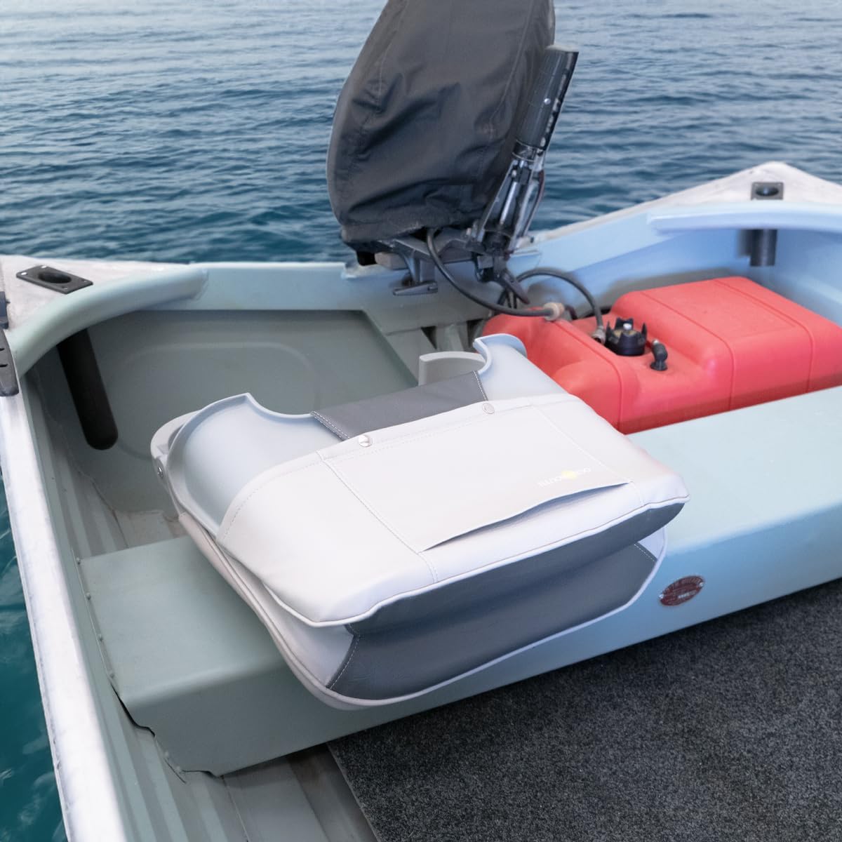 Oceansouth Skipper folding boat seat (Blue/White) seat boat fishing seats canoe with back support paddleboard kayak cushion covers waterproof cushions swivel bobber jon bass accessories mount base