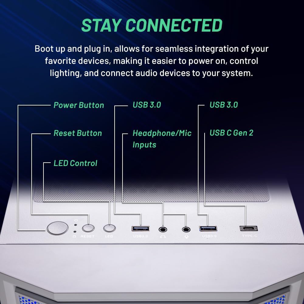 Skytech Gaming Archangel Gaming PC, Intel i7 14700F 2.1GHz, NVIDIA RTX 5060 Ti 16GB, 1TB Gen4 NVMe SSD, 16GB DDR5 RAM 6000, 650W Gold PSU, 360 ARGB AIO, Wi-Fi, Win 11, Desktop