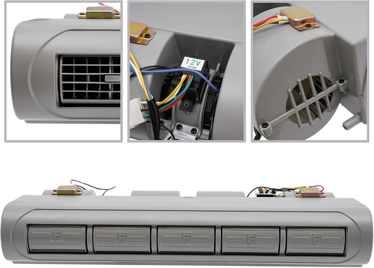 LOYALHEARTDY Car Evaporator, 12V 20697BTU 3 Speed AC 598CFM Universal Underdash Heat AC Unit for Car