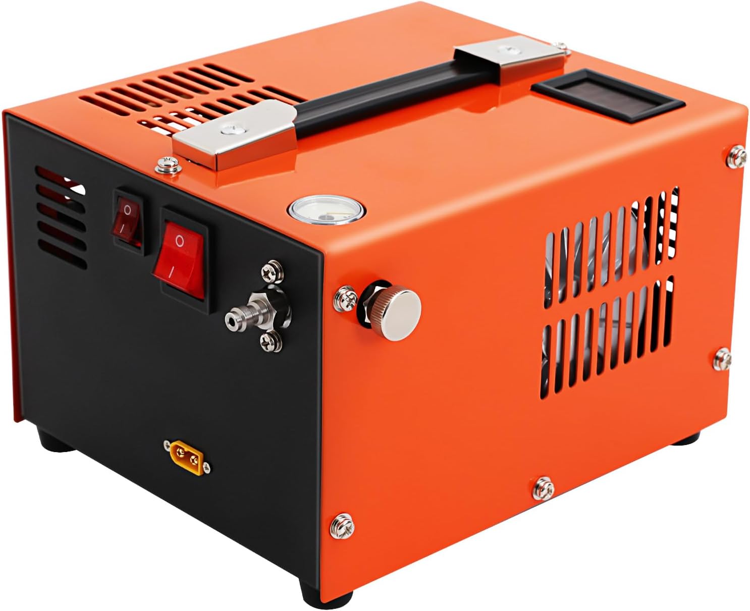 LOYALHEARTDY PCP Air Compressor 4500PSI/30Mpa High Pressure Air Compressor, 350W, Portable, Lightweight, Orange, With Built-in Cooling Fan, Auto Shutoff, For Paintball Airgun Rifle PCP Inflator