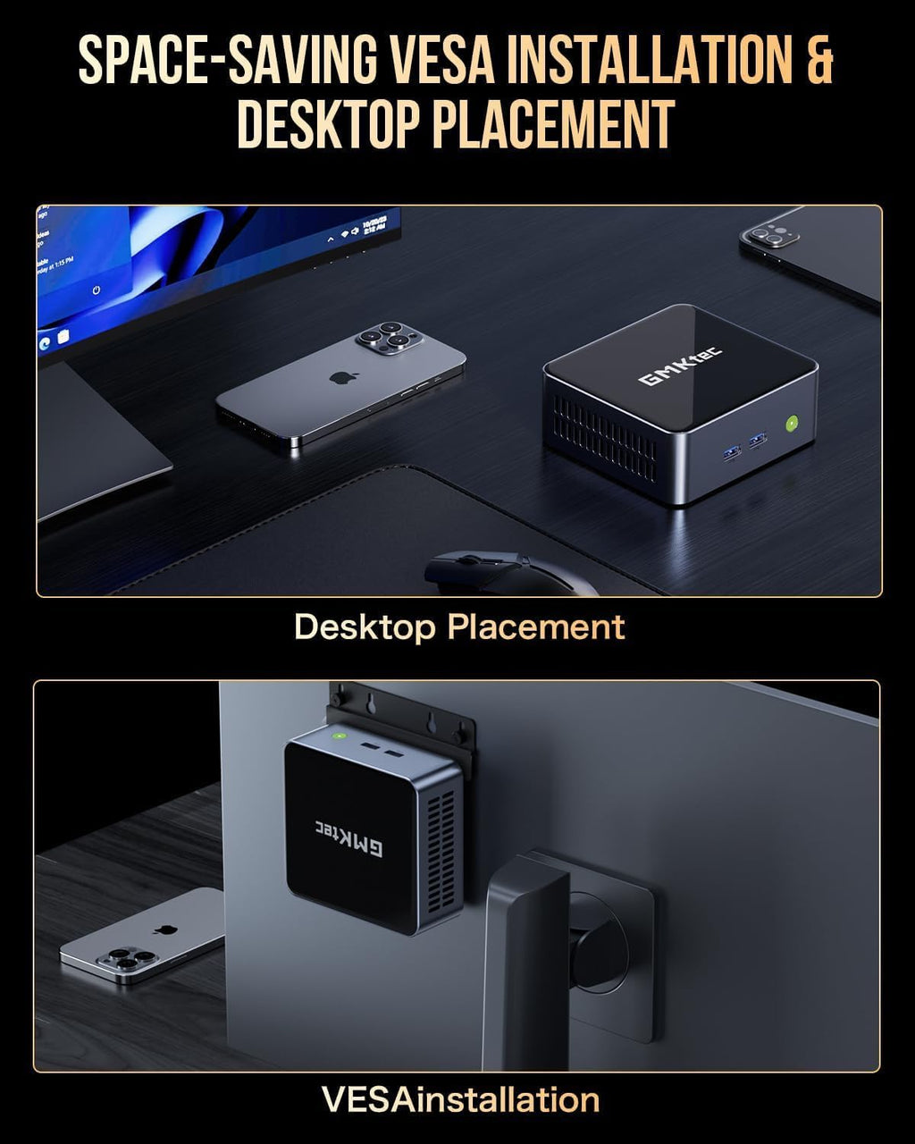 GMKtec Mini PC Intel Core i7-1195G7 (up to 4.8 GHz) 32GB DDR4 1TB SSD Desktop Mini Computers WiFi 6, BT 5.2/ DP, HDMI/RJ45 2.5G/USB4.0