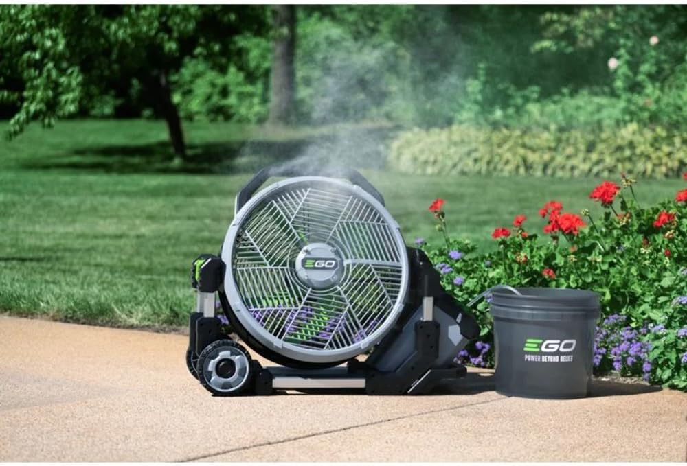 EGO POWER+ Portable Misting Fan, Outdoor Electric 18' 5 Speed Fan, Battery and Charger Not Included - FN1800
