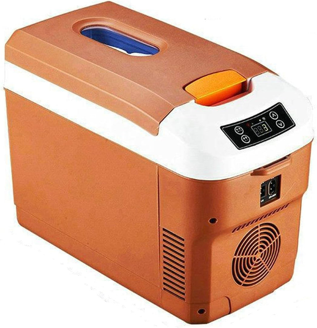 Car Refrigerator, Personal Thermoelectric Cooler/Warmer, 12 Liter Capacity, Portable Electric Car Cooler with 12/24V DC, 220V Small Fridge for Bedroom, Car, Office & Dorm,A