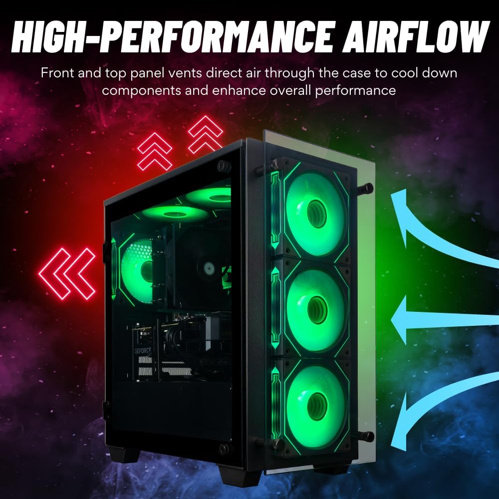 Stratos Micro RTX 5080, 24-Core i9-14900KF, 64GB DDR5 RAM, 2TB Gen4 NVMe SSD, Gaming Desktop PC w/Windows 11 Pro, 3-Year Warranty, RGB Keyboard+Mouse, Internal Wi-Fi 6E, 3X DP & HDMI