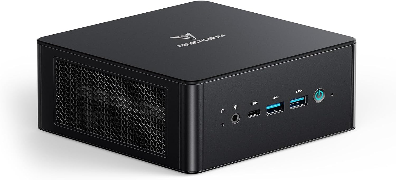 MINISFORUM UM890 Pro Mini PC, Ryzen 9 8945HS 5.2GHz, 32GB DDR5 5600MHz + 512GB PCIe 4.0 SSD, Radeon 780M, Quad 4K Display(HDMI/DP1.4/USB4 х 2), Dual 2.5G LAN Mini Desktop Computer