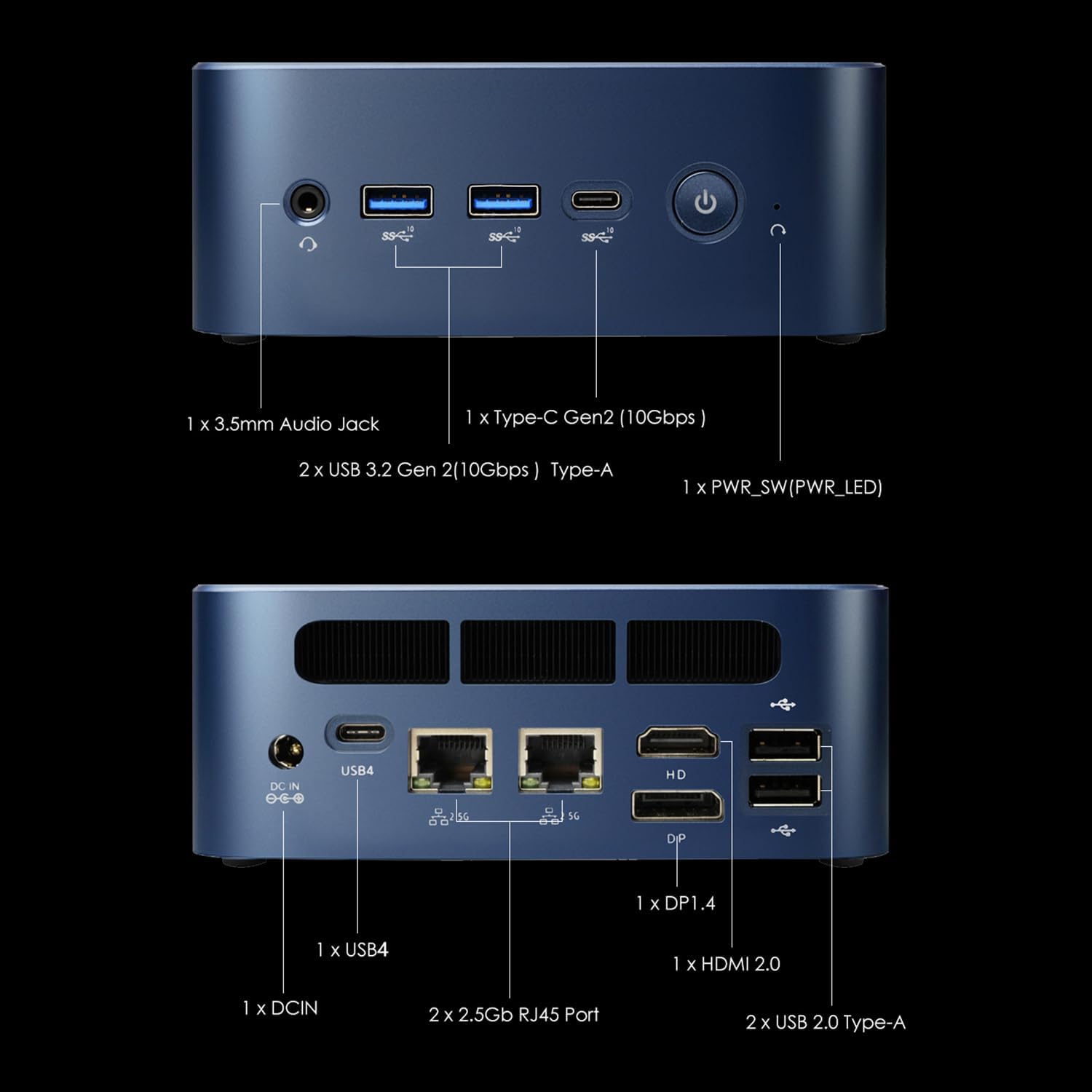 Mini PC Gaming,BREN7P AMD Ryzen 7 7840HS 5.1GHz Dual NIC LAN 2.5Gbps Desktop Compute 16GB DDR5 512GB PCIe4.0 SSD,USB4.0,Triple 4K Display,HDMI,DP,USB-C,WiFi 6 BT5.2,Multitasking