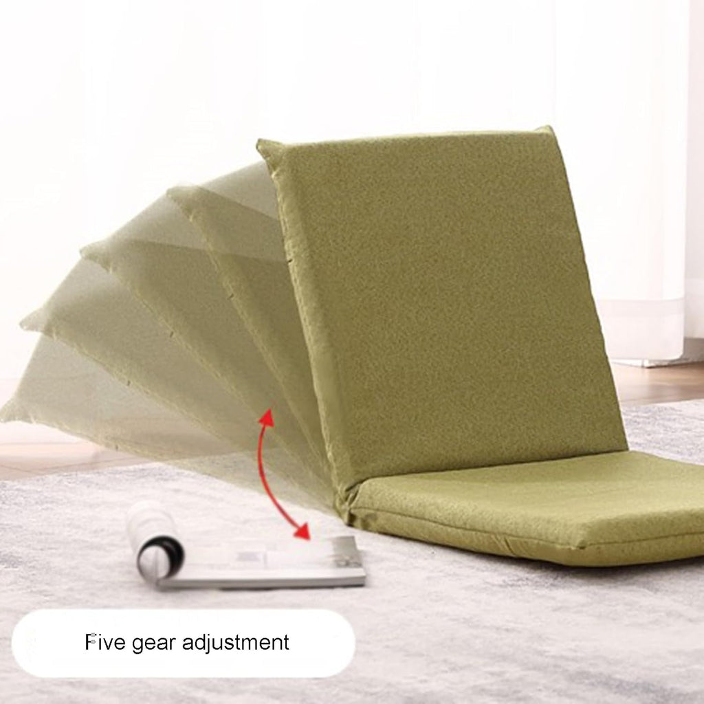 Floor Chair, Gaming Floor Seat for Living Room, Adjustable Backrest with Cotton Linen Cover for Balcony Reading Bedroom Study Room(Beige)