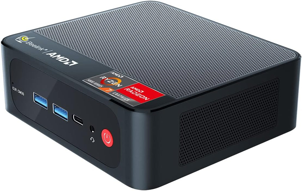 Beelink SER5 Mini PC AMD Ryzen 7 5800H(8C/16T,up to 4.4GHz), Mini Computer 16GB DDR4 RAM 500GB M.2 2280 PCIe3.0x4 SSD Dual LAN, Support 4K Three Screen Display/WiFi6/BT5.2/Office Micro PC