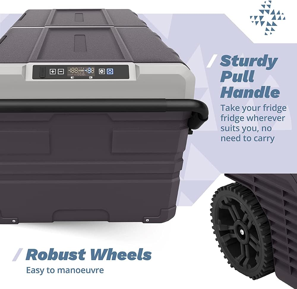 Bluefin Active Ice Cache 95L | Portable Travel Fridge | Advanced Cooling & Freezing Technology | Energy Efficient Charging | Dual Storage Compartments | Smartphone App Control | LCD | AC & DC