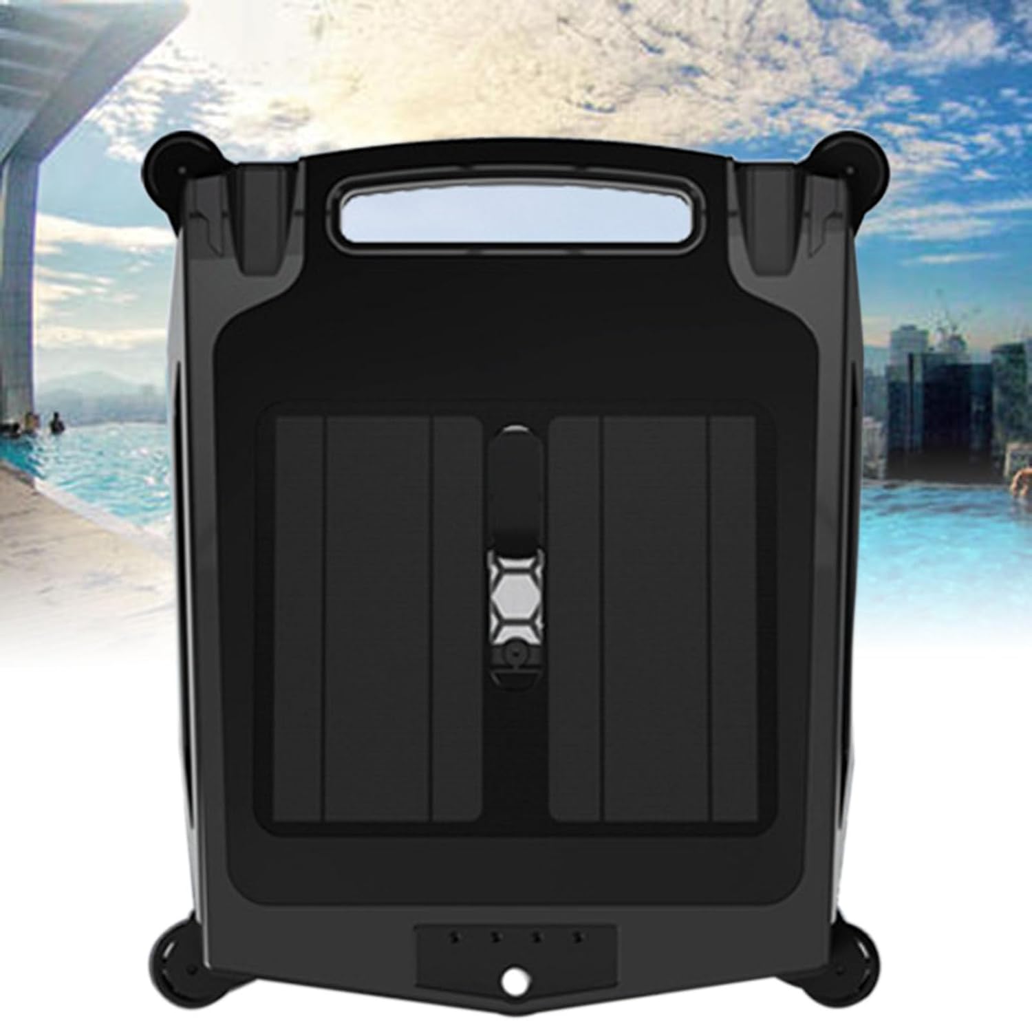 Solar Rechargeable Dual-Mode Pool Clening Robot, Cordless Robt Pool Cleaner, Solar Automatic Robot Pool Skimmer,Pool Vacum for Above Ground Pool