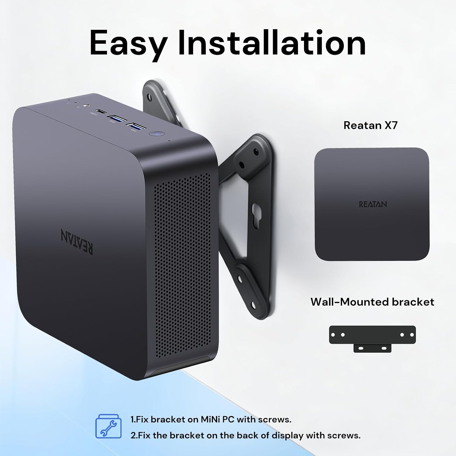 Reatan AI OCulink Mini Gaming PC,AMD Ryzen 7 255(Upgrade 8745H,8C/16T,) Radeon 780M 32GB RAM DDR5 + 1TB SSD 8K Quad-Screen Display Desktop Gaming Mini Computers WiFi 7 BT:5.4 Built-in Speaker USB4.0