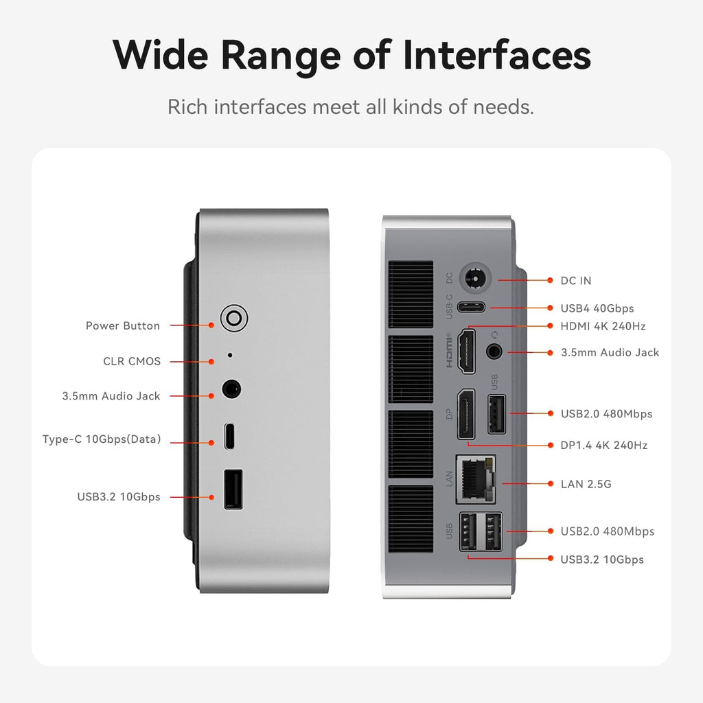 Beelink SER9 Mini PC, AMD Ryzen 7 H 255(up to 4.9GHz), 32GB LPDDR5X 1TB PCIe4.0 SSD, Mini Desktop Computer Support 4K@240Hz Triple Display HDMI 2.1+DP+USB4/WiFi 6/BT5.2/2.5G LAN, Office/Home/Gaming PC