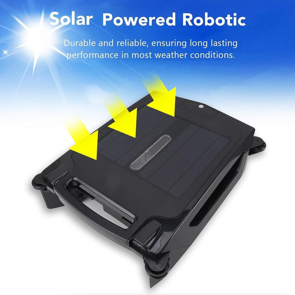 Automatic Pool Skimmer Cleaner Robot,Pool Cleaner Robot,Solar Pool Skimmer Basket Cleaner Robotic with Automatic Obstacle Avoidance Dual Charging Options,80㎡ 450um,for Home Use