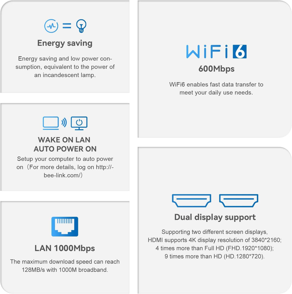 Beelink Mini S12 Pro Mini PC, Intel 12th Gen N100 (4C/4T, up to 3.4GHz), 16GB DDR4, 500GB SSD, Desktop Computer Support Dual HDMI 4K@60Hz, WiFi 6, BT5.2, NAS, Low Power