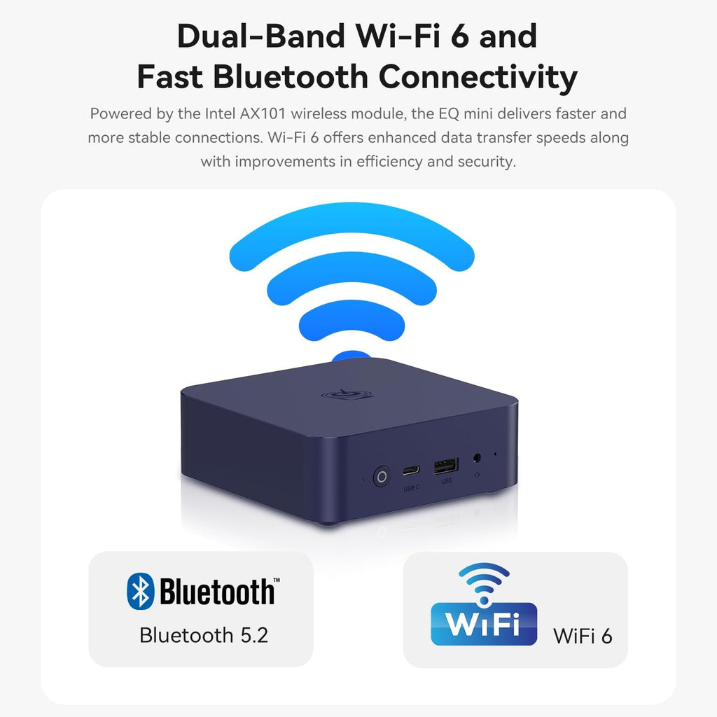 Beelink EQmini Mini PC, Intel Twin Lake N150 12G LPDDR5 500G SSD Mini Computer, WIFI6/BT5.2/1000M LAN Small PC Support Dual-Screen Display, Built-in Power Supply for Office/Home Theater/Education