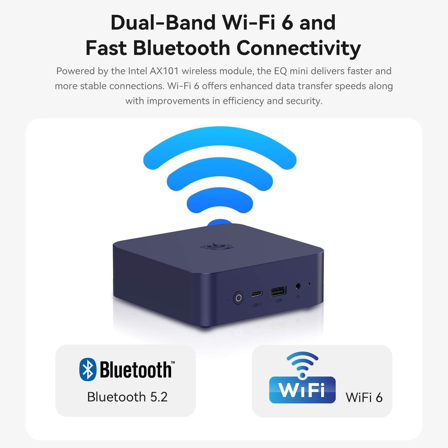 Beelink EQmini Mini PC, Intel Twin Lake N150 12G LPDDR5 500G SSD Mini Computer, WIFI6/BT5.2/1000M LAN Small PC Support Dual-Screen Display, Built-in Power Supply for Office/Home Theater/Education