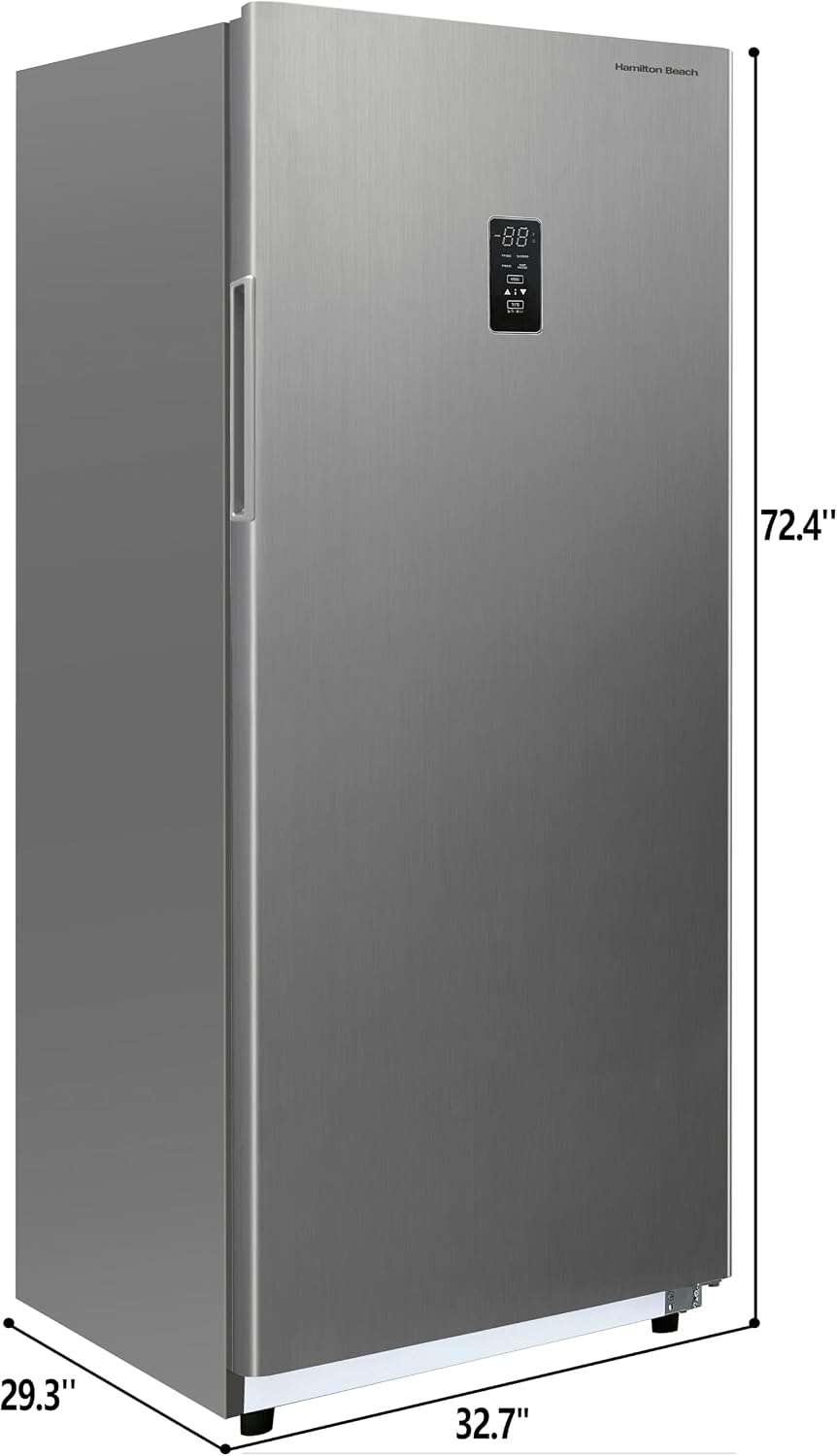 Hamilton Beach, 20 Cu. Ft. Upright Convertible Refrigerator/Freezer, Stainless Steel