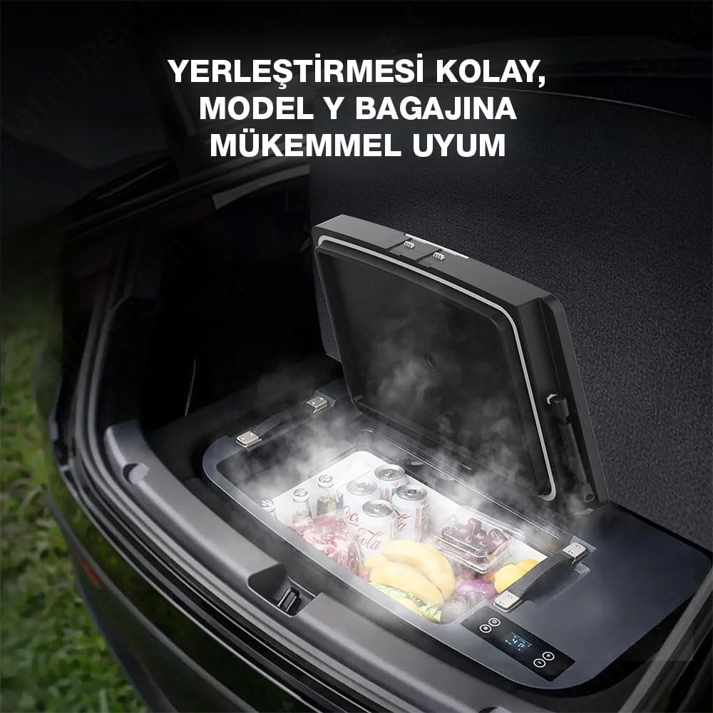 ACOPOWER 12 Volt Car Refrigerator for Tesla Model Y,Tesfridge 35QT Electric Cooler, 12V Fridge APP Control, Portable Freezer Compressor Cooler,-4°F to 68°F,for Outdoor,Travel,Camping, Picnic