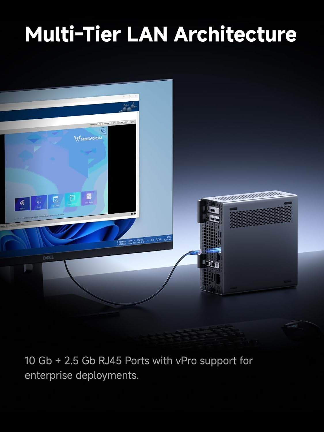 MINISFORUM MS-02 Ultra Workstation Mini PC, Intel Core Ultra 9 285HX (24C/24T, up to 5.5GHz), PCIe 5.0 x16, 4× DDR5 Slots, 4× M.2 Slots, USB4 v2 80Gbps, Dual 25GbE+10GbE+2.5GbE, Wi-Fi 7, 350W PSU