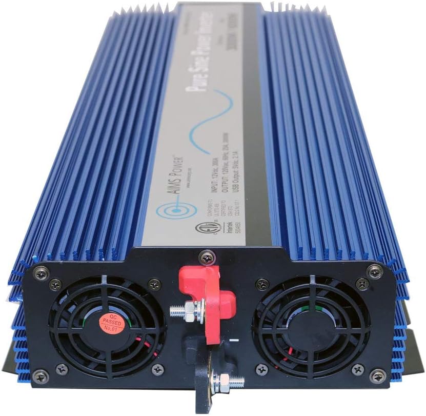 AIMS Power 3000 WATT Pure SINE Power Inverter 12 VDC to 120 VAC - UL Listed