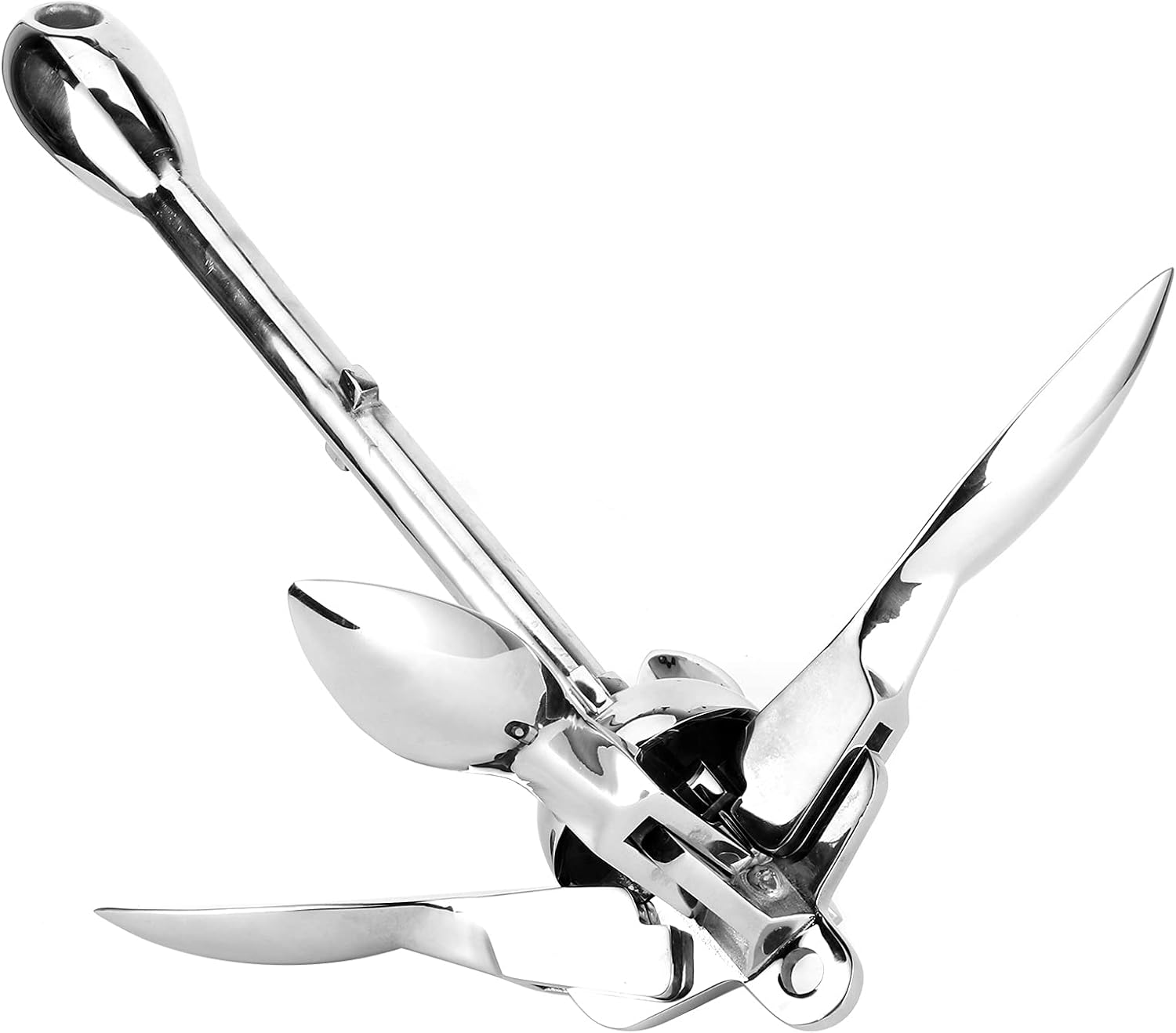 Kayak Anchor, Canoe Anchor Paddleboard Anchor 8.8lb Grapnels Hardware 316 Stainless Steel for Marine Yacht Fishing Boat