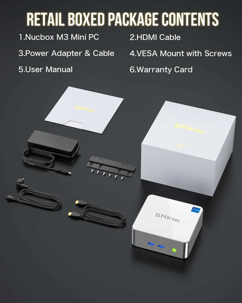 GMKtec Mini PC Intel i5-12450H Processor (Turbo 4.4 GHz) 16GB(8 * 2) DDR4 512GB M.2 NVMe SSD i226v NIC USB 3.2, Type-C/WiFi 6, BT5.2, RJ45 2.5G/ 4K Triple Display Desktop Mini Computers