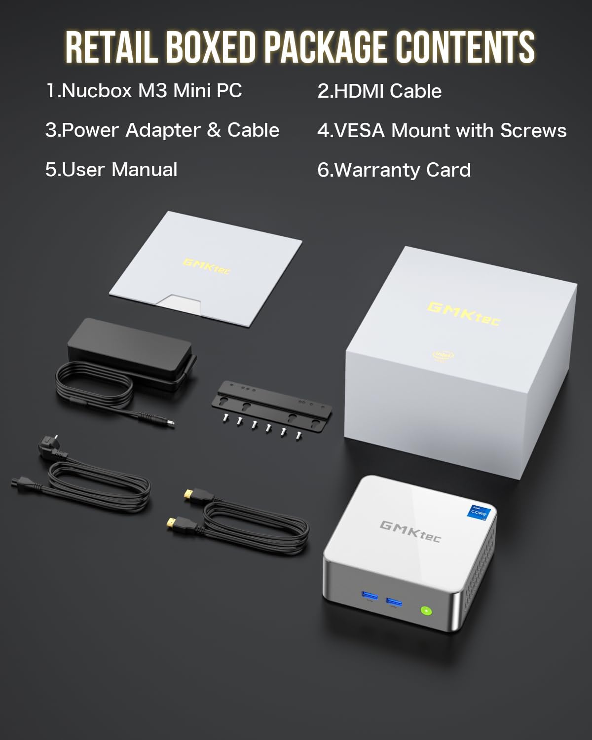 GMKtec Mini PC Intel i5-12450H Processor (Turbo 4.4 GHz) 16GB(8 * 2) DDR4 512GB M.2 NVMe SSD i226v NIC USB 3.2, Type-C/WiFi 6, BT5.2, RJ45 2.5G/ 4K Triple Display Desktop Mini Computers