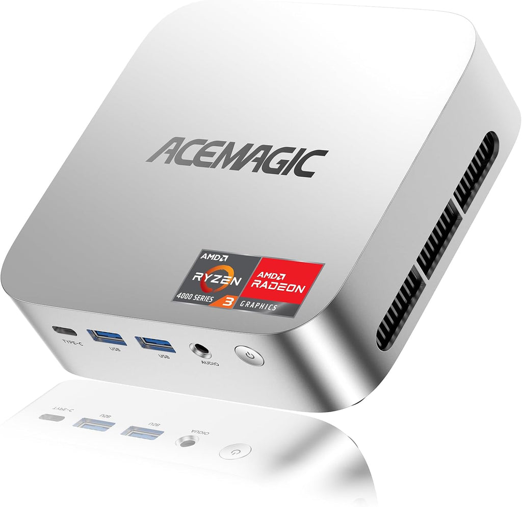 ACEMAGIC K1 Mini PC, AMD Ryzen 4300U 28W Processor, 16GB DDR4 RAM 512GB M.2 SSD (Beat 3300U/N150/N97) Mini Computers 11 Pro, HDMI+DP1.4 Dual 4K UHD, Gigabit Ethernet Mini Desktop PC