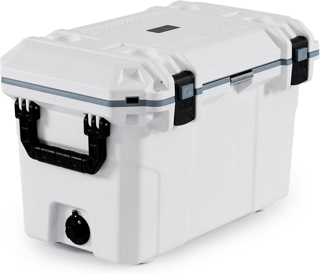 BluBox Hard Cooler Box, Heavy-Duty for Extended Outdoor Use, Camping, Fishing, White