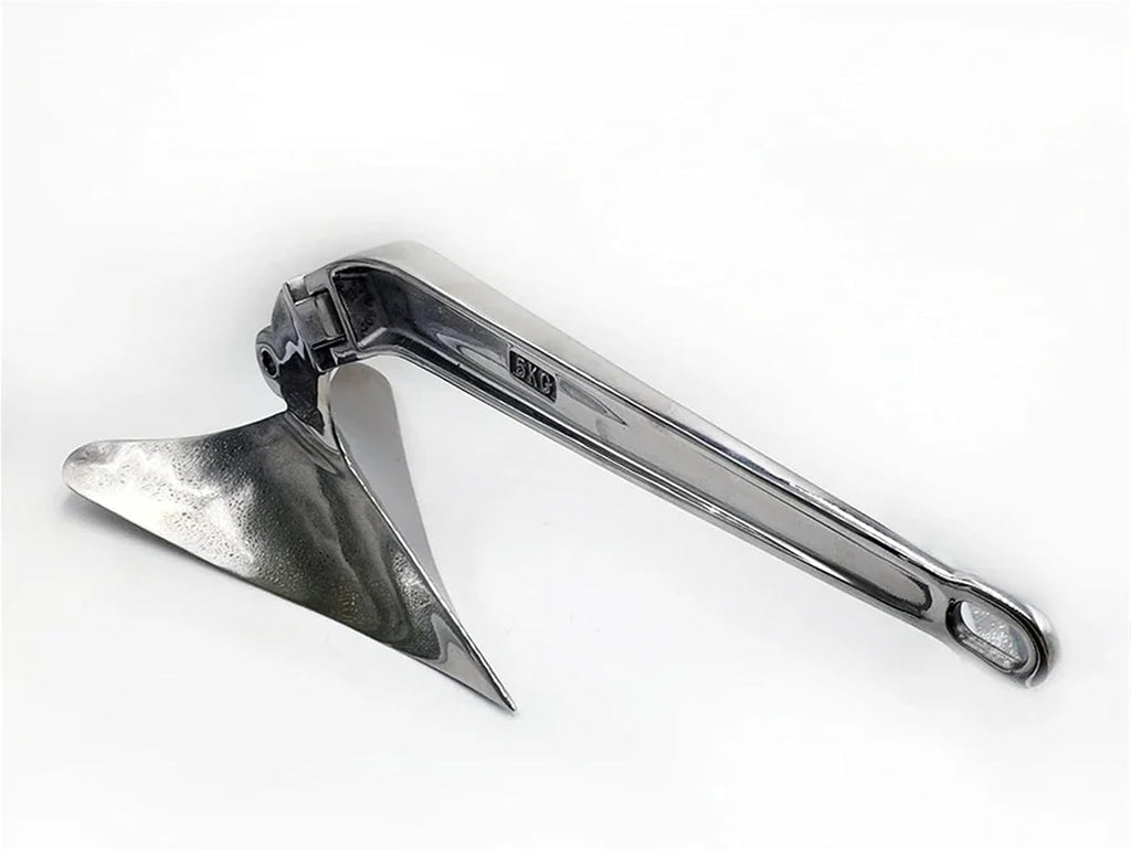 Folding Anchor, Marine High Polished Stainless Steel Heavy Anchor 5kg Boat Plough Ship,for Small Boats Canoe Paddle Boards