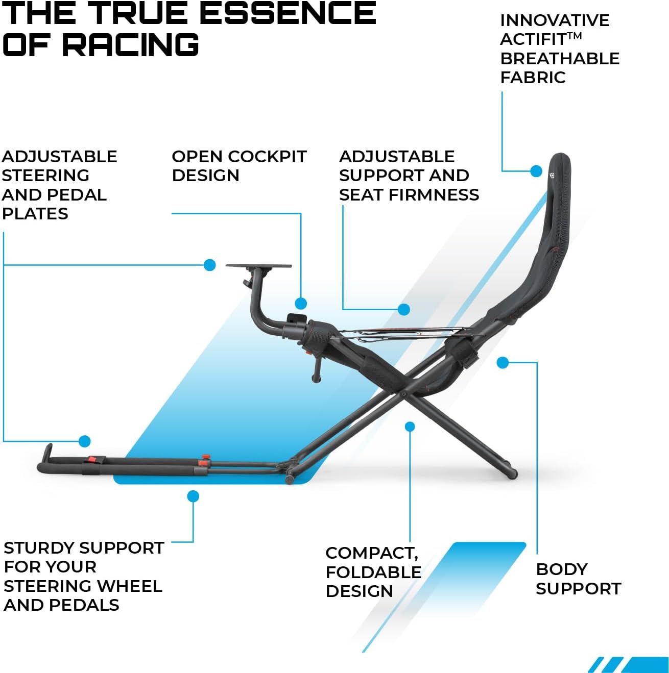 Playseat Challenge Racing Simulator Cockpit | Foldable & Adjustable | for High Performance Sim Racing | Compact & Flexible | Supports All Steering Wheels & Pedals | for PC and Console