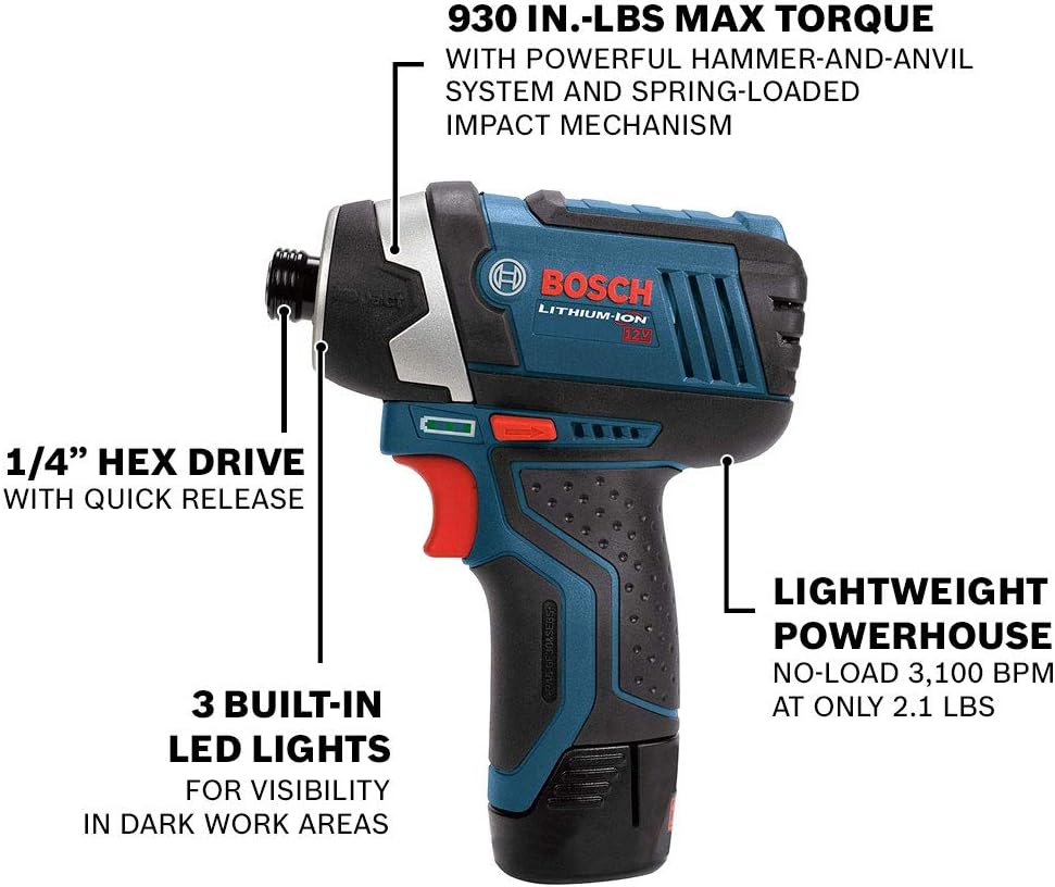 Bosch 12V Max Cordless 2-Tool Combo Kit with Drill/Driver and Impact Driver (CLPK22-120)
