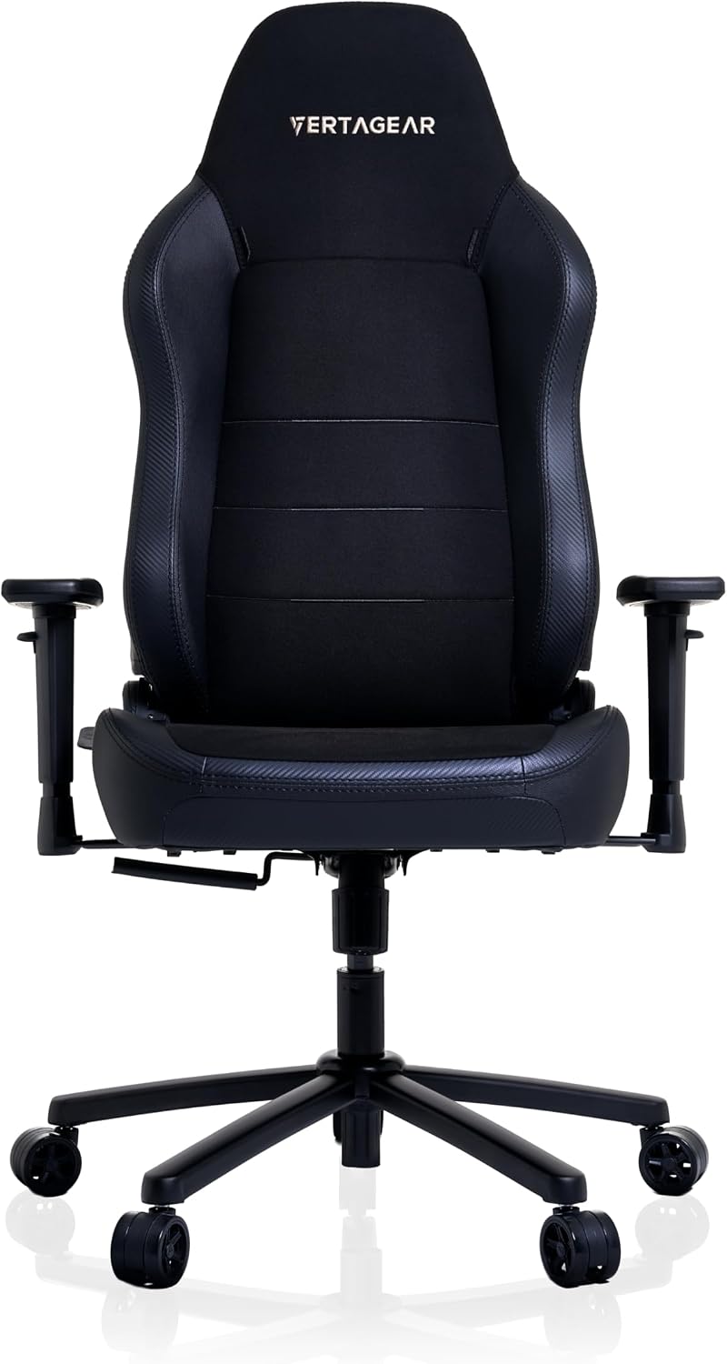 VERTAGEAR SL3800 Ergonomic Gaming Chair Featuring ContourMax Lumbar & VertaAir Seat Systems - Carbon Black