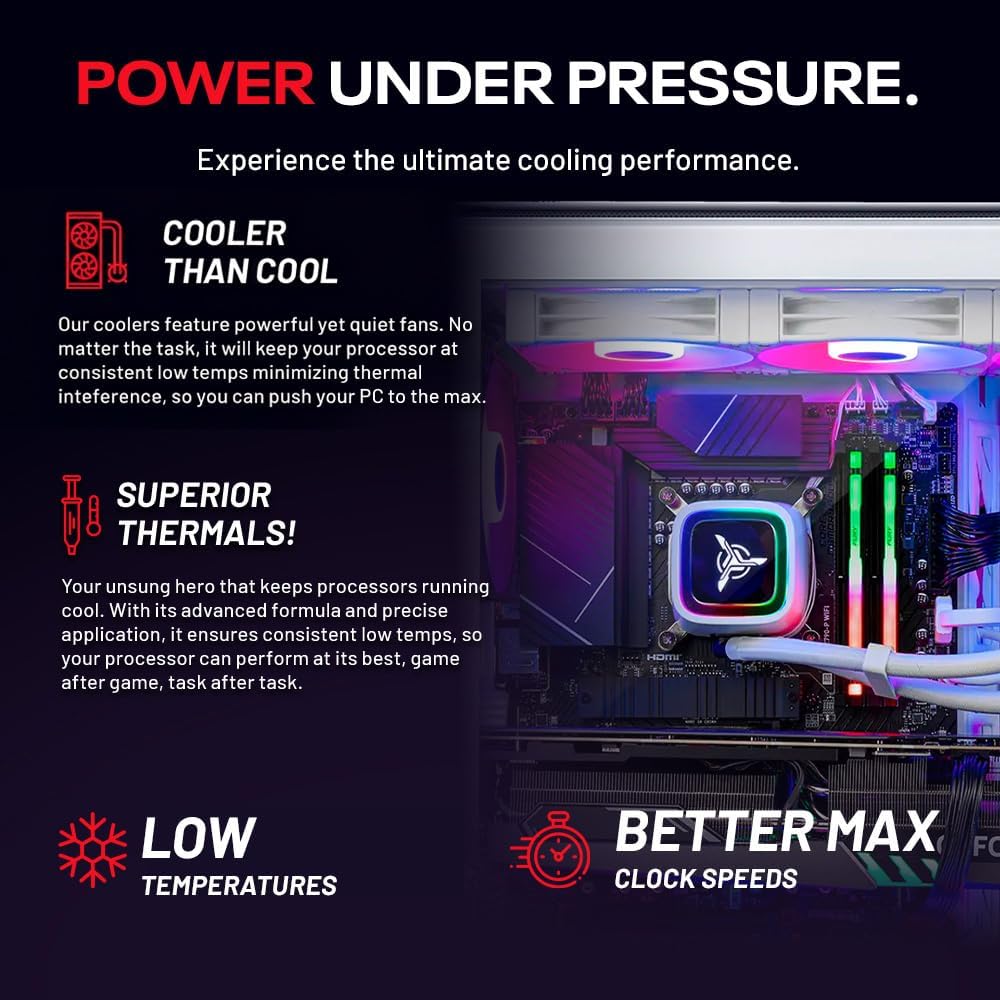 Skytech Gaming King 95 Gaming PC, AMD Ryzen 7 9800X3D 4.7GHz, AMD RX 9070XT 16GB VRAM, 2TB Gen4 NVMe SSD, 32GB DDR5 RAM 6000, 1000W Gold PSU, 360 ARGB AIO, WI-FI 5, Windows 11, Desktop