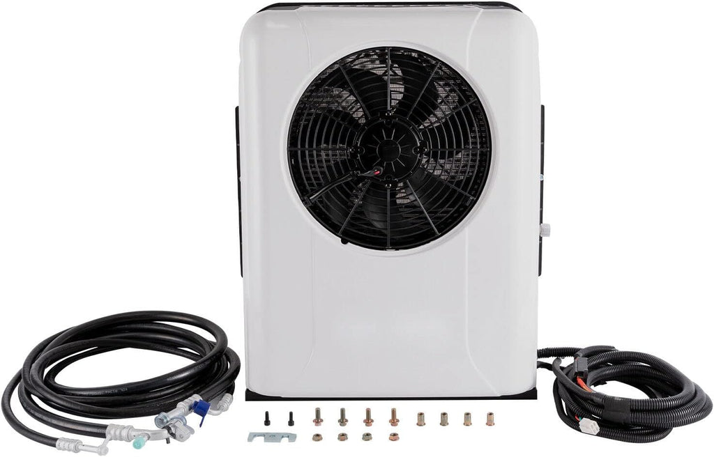 CNCEST 12V DC Air Conditioner 12000BTU, Universal Split AC Kit for Truck Cab RV Caravan Semi Trailer Forklift Excavator Van, Portable Electric Cooling AC Unit for Vehicle Cab (White 12V)