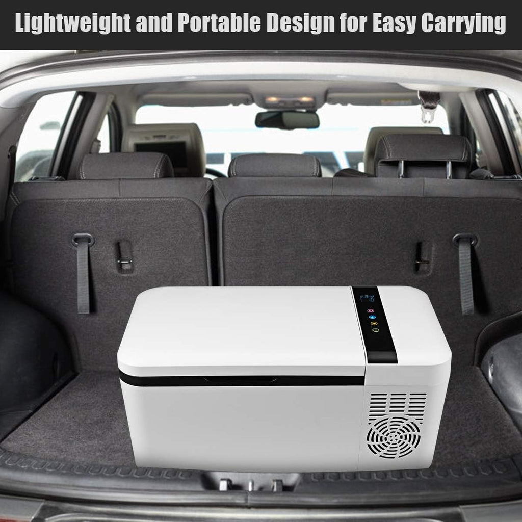 COSTWAY Compact Car Freezer, Portable Travel 12V Fridge, with Compressor, Double Handles, LCD Display Screen for Car and Home, Camping, Truck Party, Travel, Picnic Outdoor (16 Quart)