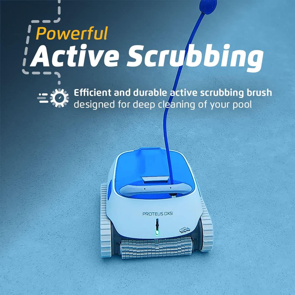 Dolphin Proteus DX5i Wi-Fi Automatic Robotic Pool Vacuum Cleaner Includes Ultra-Fine Filters for an Ultimate Clean, Ideal for In-Ground Pool up to 50 Feet in Length