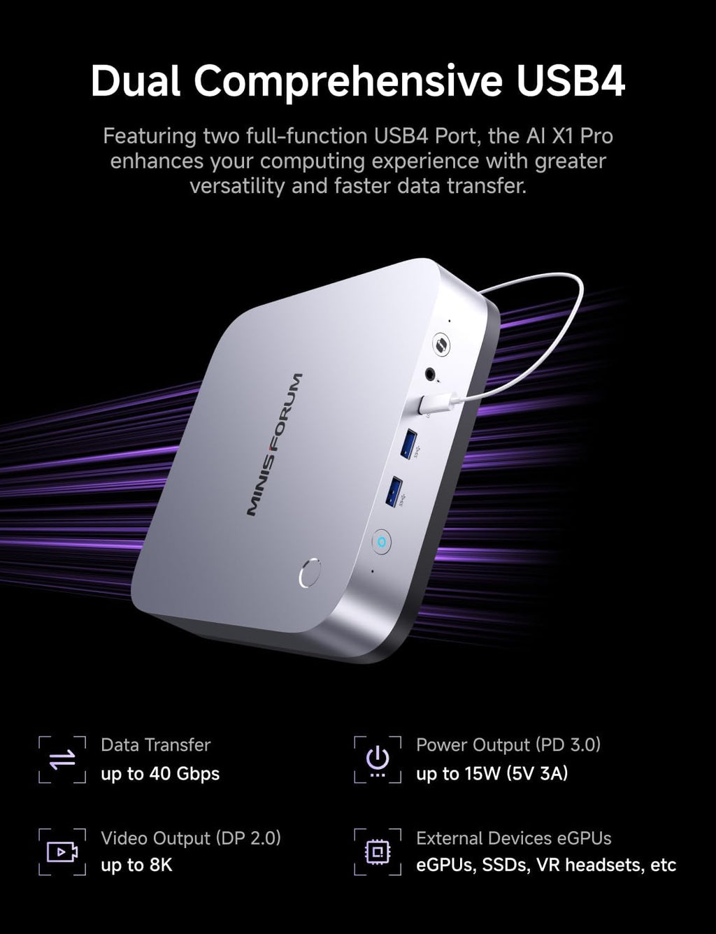 MINISFORUM X1 Pro 470 Mini PC with AMD Ryzen AI 9 HX470, Radeon 890M Graphics, 32GB RAM 1TB SSD, 2x5G RJ45 Port|WiFi7|BT5.4, HDMI/DP/2xUSB4 Video Output, Copilot Support AI Mini Computer