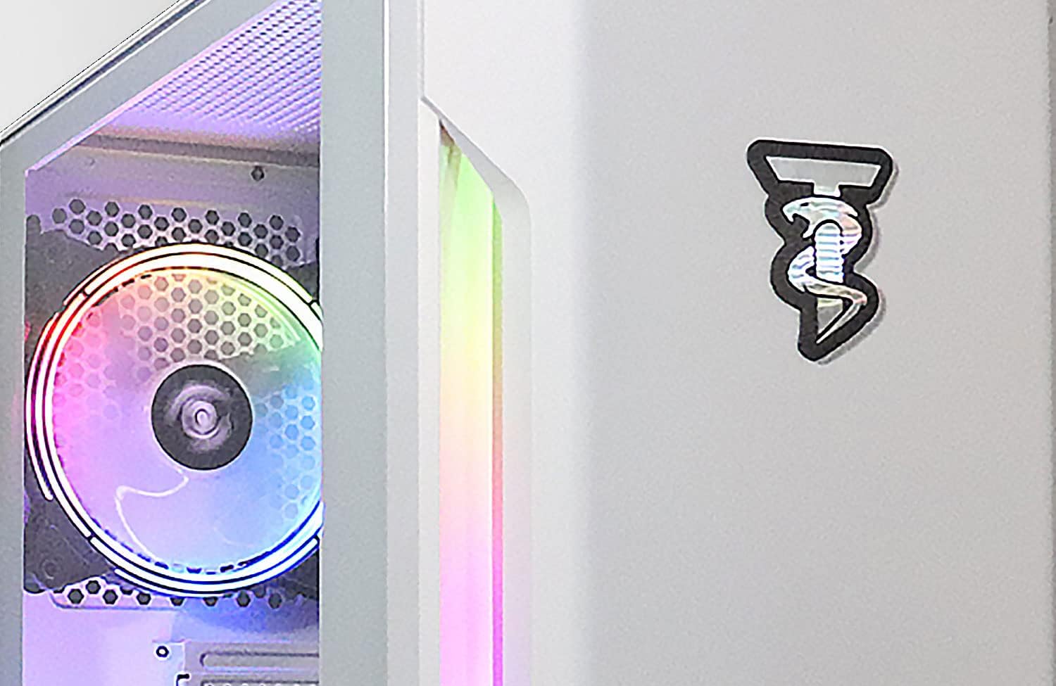 ViprTech Avalanche 2.0 Gaming PC - AMD Ryzen 7 (8c/16t 4.1Ghz Turbo), AMD RX 580 8GB, 16GB DDR4 RAM, 512GB SSD, RGB, WiFi, Prebuilt Computer Desktop Tower, White