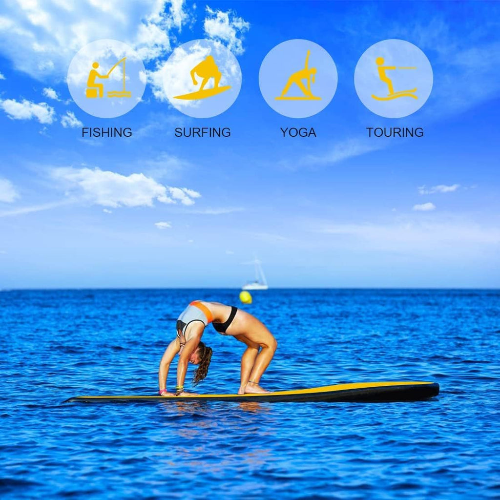 Smartmak Inflatable Stand Up Paddle Board, SUP Paddleboard Wide Stable Design, Non-Slip Deck, with Premium Paddle Board Accessories, Portable Carry Bag & Paddle Pressure Gauge Pump