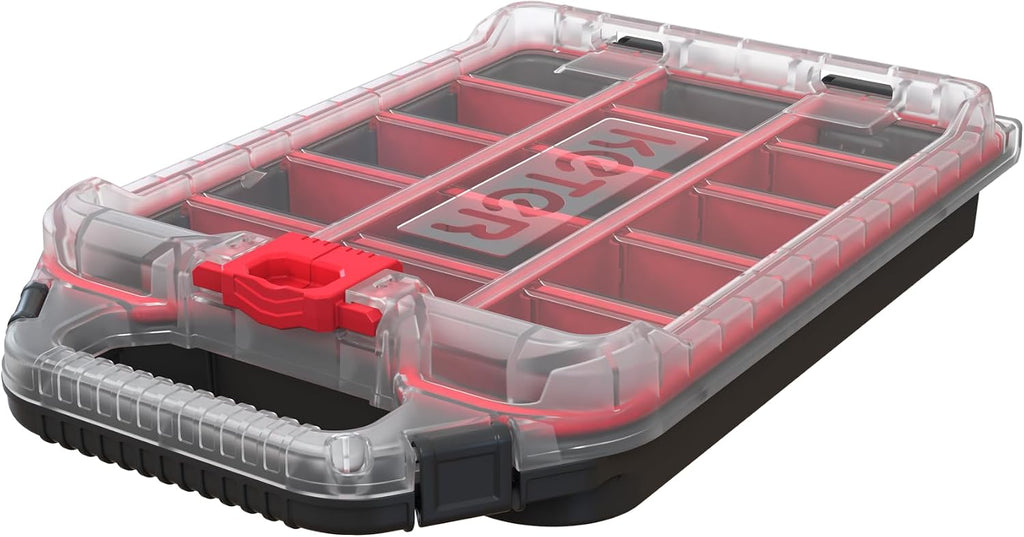 Stack N' Roll 4-Piece Rolling Tool Storage System – Includes Large Rolling Tool Box, 2-Drawer Tool Box & 2 Tray Organizers | Modular Stackable Tool Storage with Wheels for Garage & Workshop