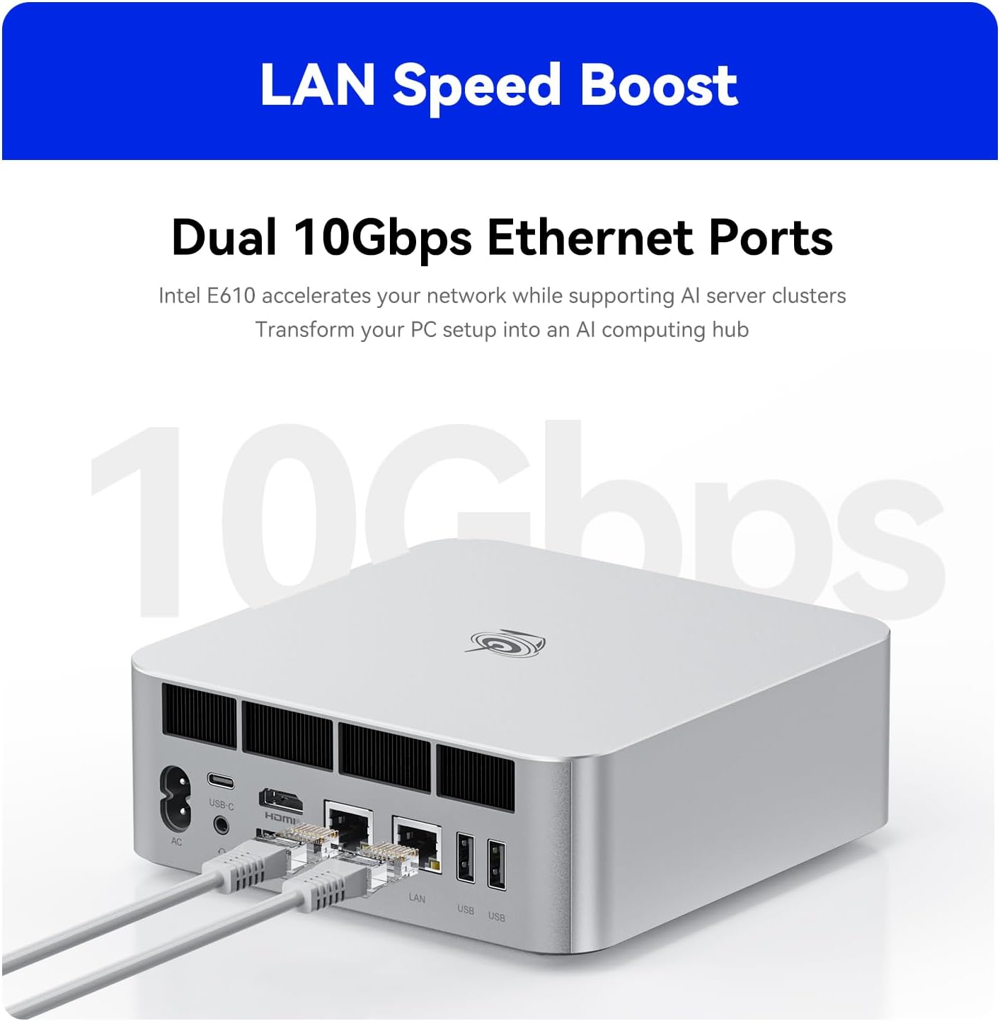 Beelink GTi15 Mini PC, Intel Ultra 9 285H (up to 5.4GHz) 16C/16T, Mini Computer 96GB DDR5 2TB PCIe4.0 SSD, Triple Display HDMI&DP/USB-C/WiFi7/BT5.4/NPU/4K 144Hz/Support AI/W-11 Pro