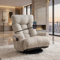 Gaming Chair Floor Sofa, Gaming Lounge Chair with 14-Section Head & 3-Section Waist Adjustment, 360° Swivel & Spring Seat for Gaming, Napping, Reading, Dorm, Small Apartment(Grey)