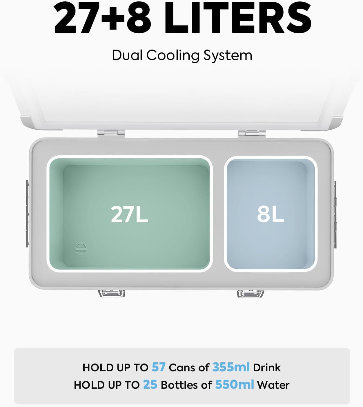 ICECO APL35 12 Volt Car Refrigerator, 37 Quart (35 Liter) Light Duty Aluminum 12V Portable Fridge Freezer, SECOP Nano Compressor, -4℉~68℉, 12/24V DC, 100-240V AC for Outdoor, Camping, RV, Truck, Boat