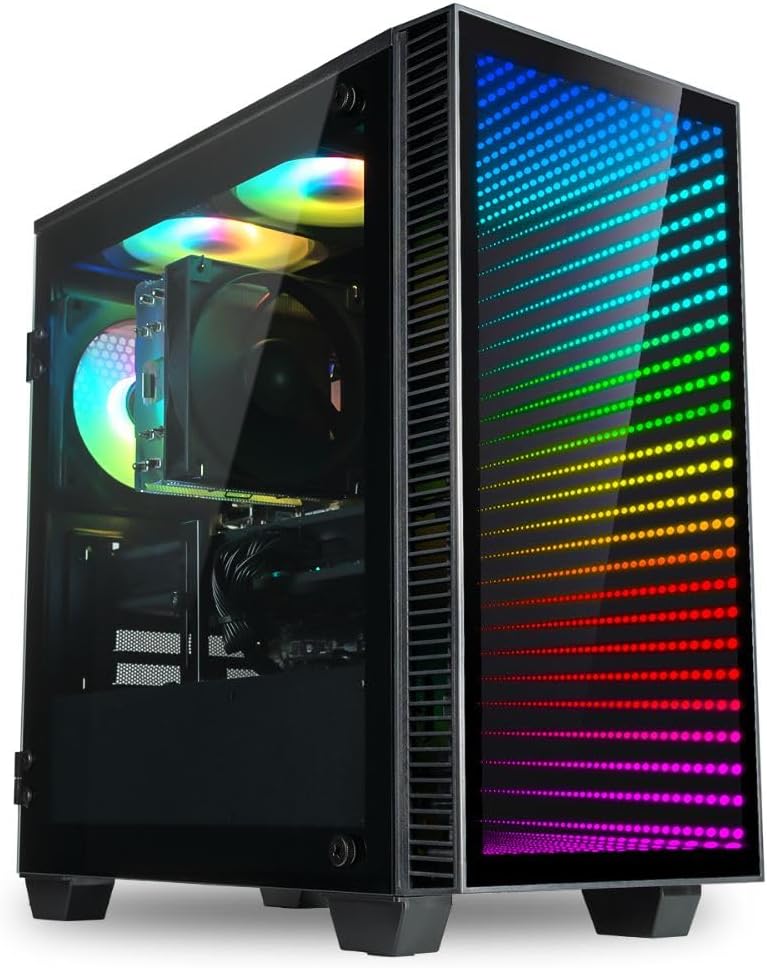 Continuum Micro RTX 5070 12GB, 8-Core AMD Ryzen 7 7800X3D CPU, 32GB DDR5 RAM, 1TB Gen4 NVMe SSD, Gaming Desktop PC w/Windows 11 Pro, 3-Year Warranty, RGB Keyboard+Mouse, Internal Wi-Fi 6E