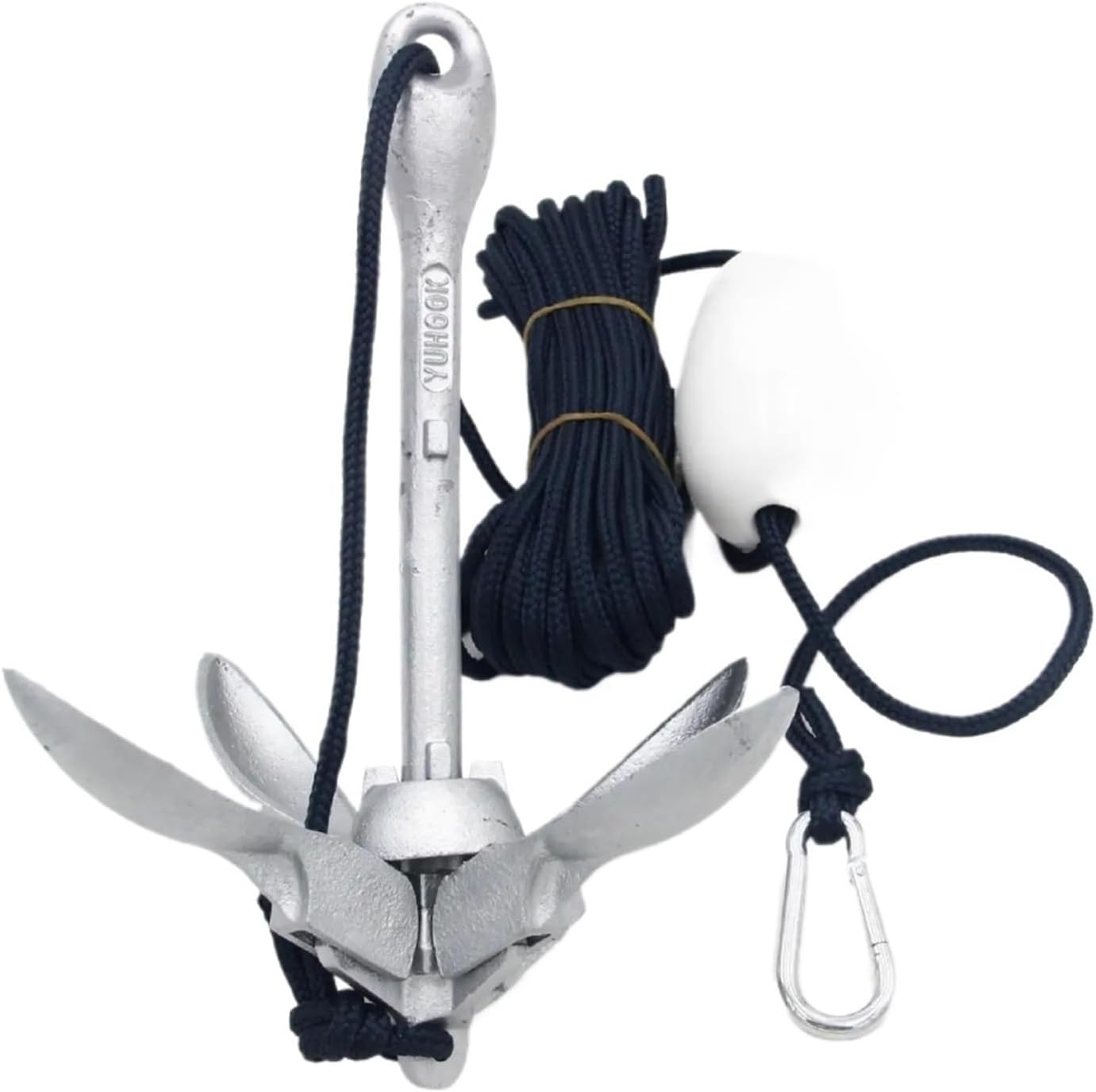 Folding Anchor, Boat Anchor Folding Grapnel Marine Grade Rope,for Small Boats Canoe Paddle Boards